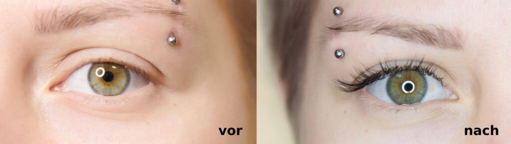 Lashcode Wimpernserum vor nach